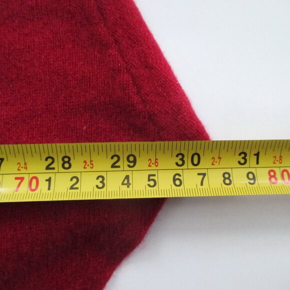 Cashmere Sweater Elfen Style Cranberry Red 3/4 Sleeves Size M - Picture 9 of 10